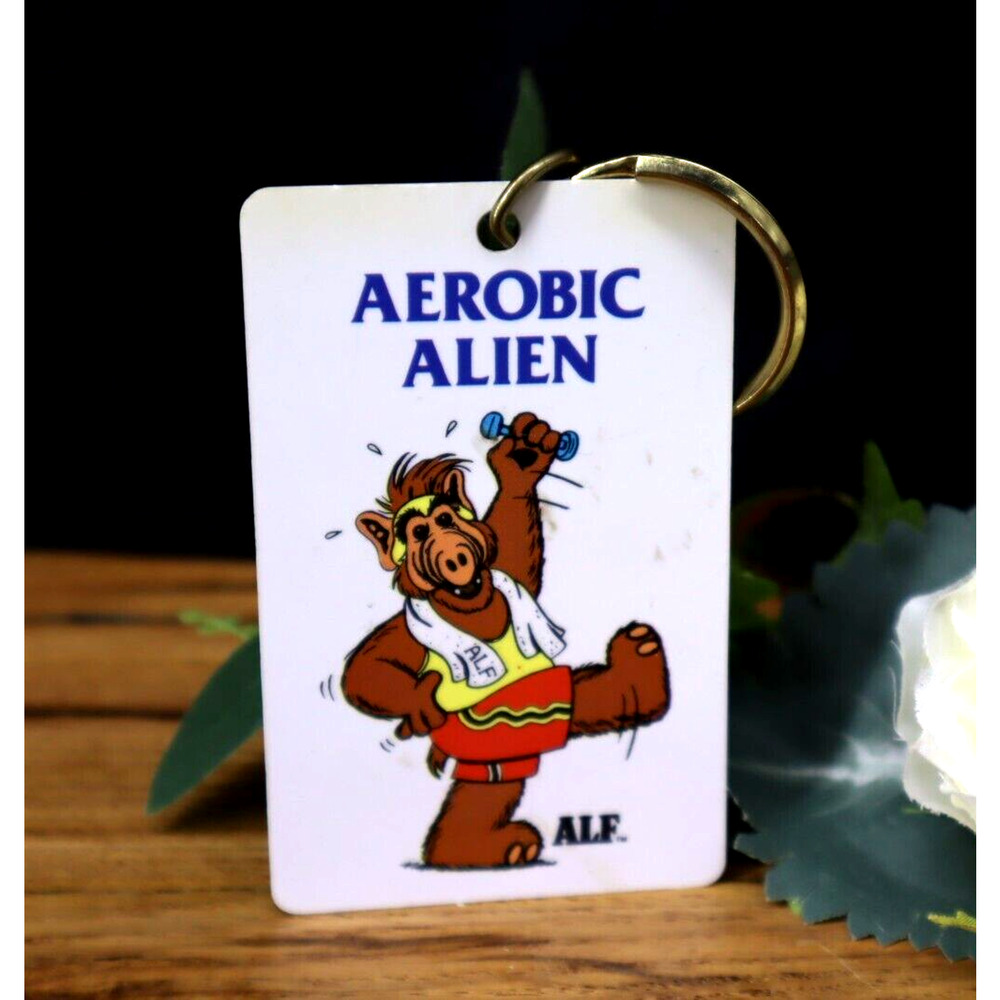 Vintage 1987 Russ Berrie ALF Aerobic Alien Keychain 80s TV Character Collectable
